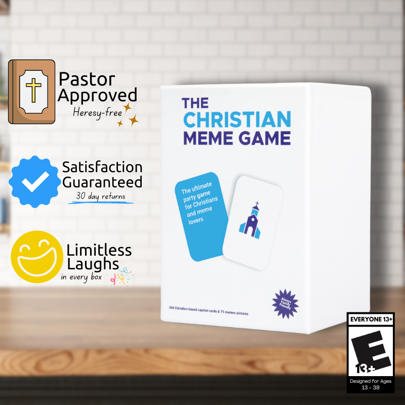 Image Showing The Christian Meme Game A Christian Board Game On A Kitchen Counter